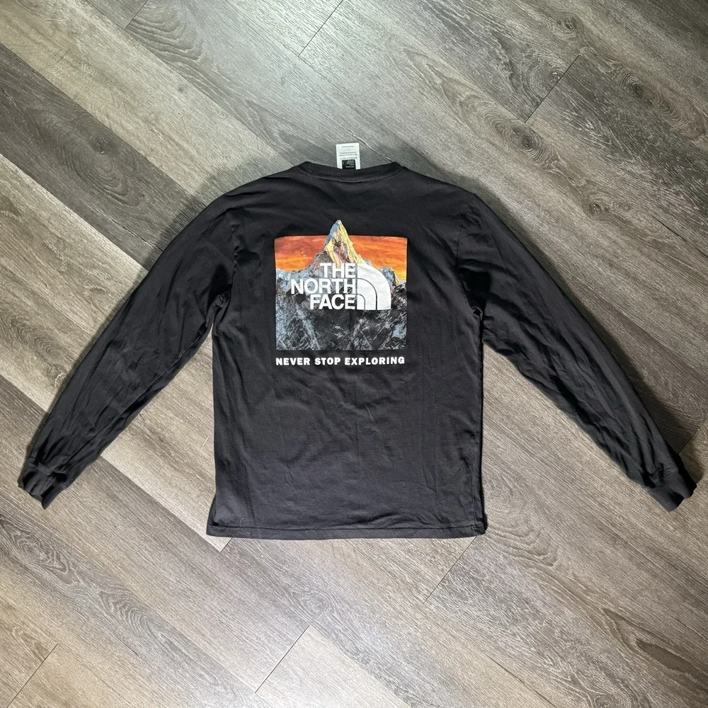 The North Face T Shirt Mens Small Black Long Sleeve Outdoors
